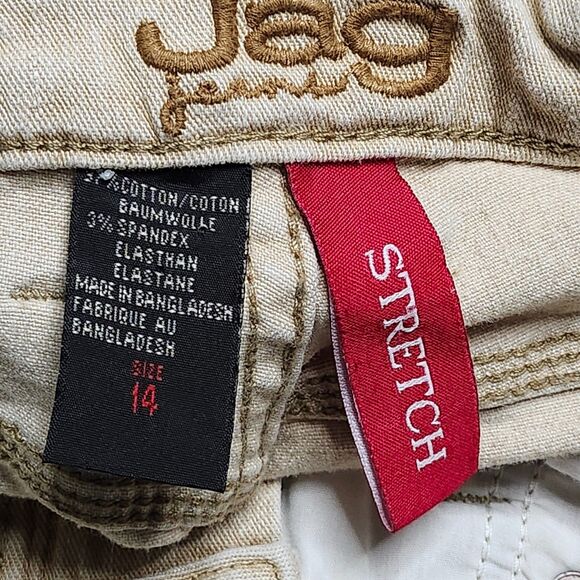 Jag Jeans Mid Rise Straight Womens 14 Button Zip Stretch Tan Palomino 28" Inseam - Picture 11 of 14